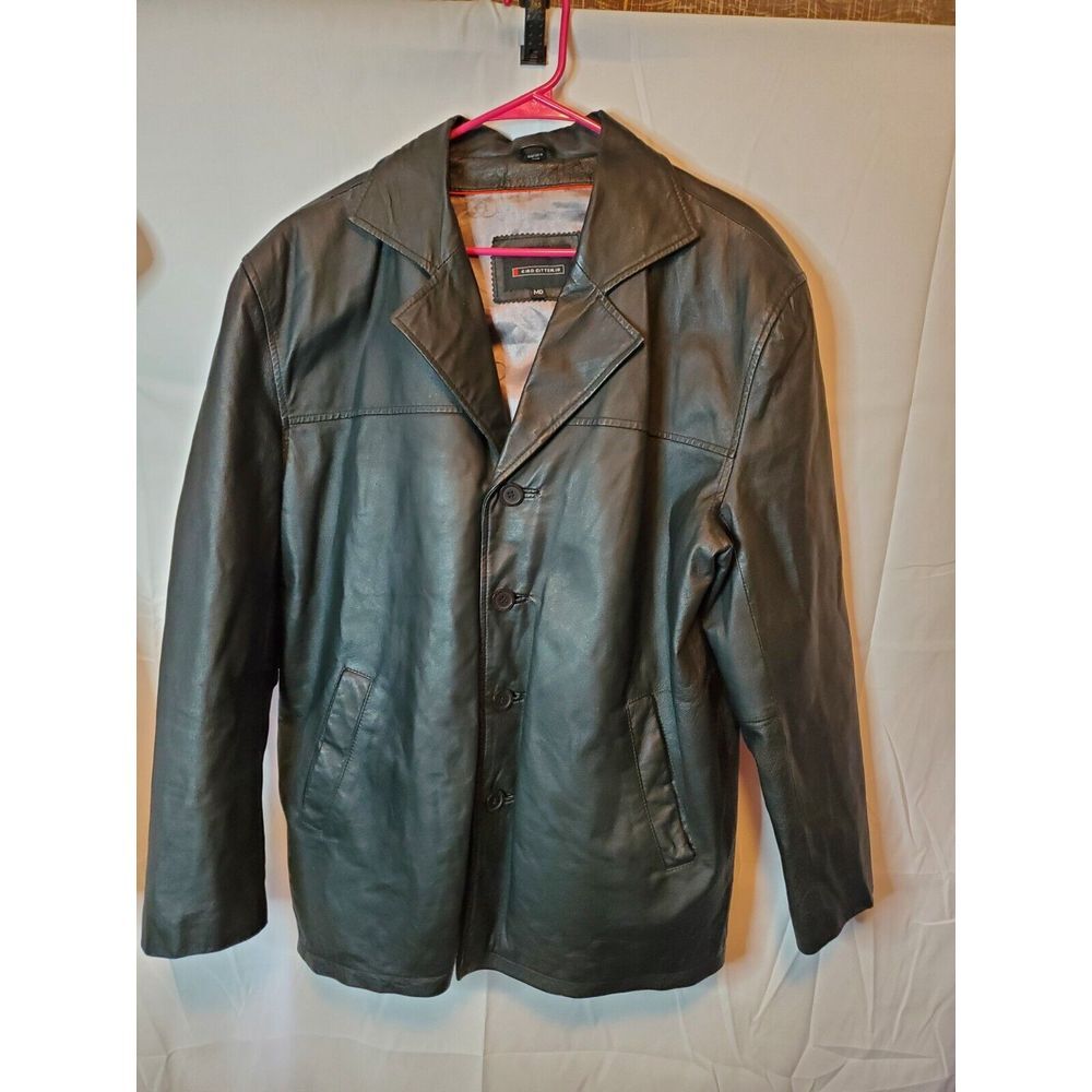 Ciro Citterio Leather Jacket Size Medium Missing‎ Button On Sleeve